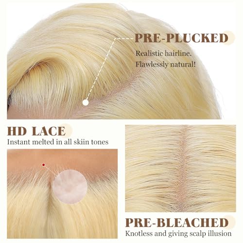 Trilumity 613 13X6 250 Density Body Wave Human Hair - Natural Black Hair Replacement Wig