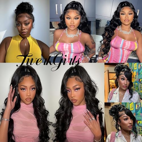 Trilumity 360 Hidden Strap Drawstring Body Wave Human Hair - Natural Black Hair Replacement Wig