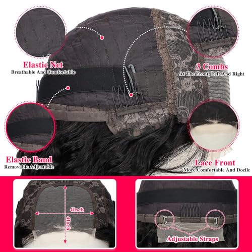 Trilumity Lace Closure Glueless Deep Wave Human Hair - Natural Black Hair Replacement Wig