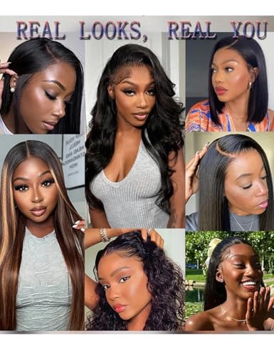 34 Inch Water Wave Lace Front Wigs Human Hair 180 Density 13x6 HD Lace Front Wigs Human Hair Pre Plucked Deep Curly Glueless Wigs Human Hair for Black Women (13x6 water wave front wigs, 34 Inch)
