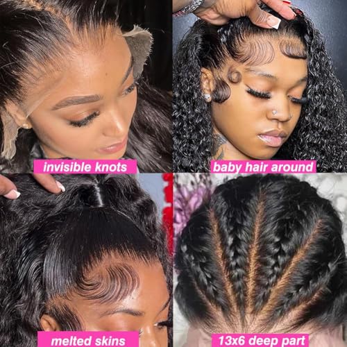 Trilumity Water 13X6 Front 200 Water Wave Human Hair - Natural Black Hair Replacement Wig