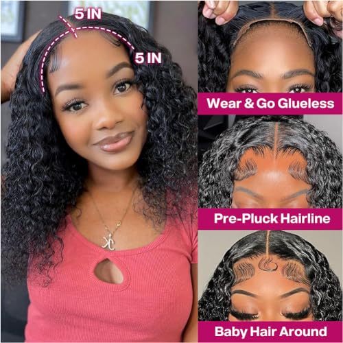 Trilumity Bob Glueless Pre Deep Wave Human Hair - Natural Black Hair Replacement Wig