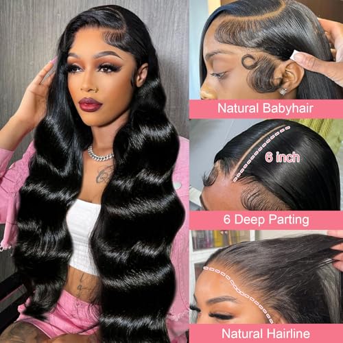 Trilumity 13X6 12A Al Glueless Body Wave 100% Human Hair - Natural Color Hair Replacement Wig
