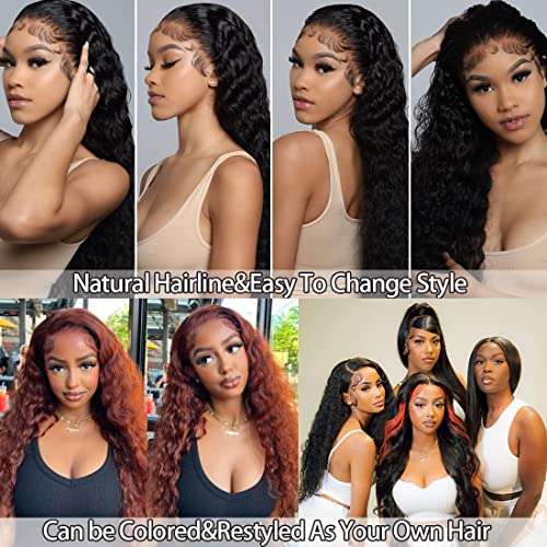 Trilumity 13X6 Hd Al For Deep Wave Human Hair - Natural Black Hair Replacement Wig