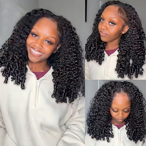 Trilumity Burmese Half For Women Curly Human Hair - Natural Color Hair Replacement Wig