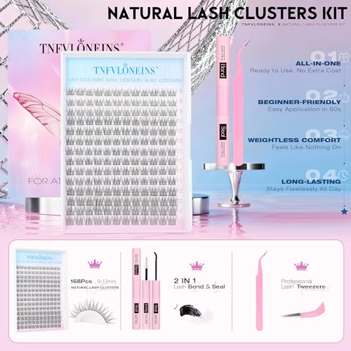 Trilumity Lash Extension Kit Lash Wispy Faux Mink Fiber - Black False Lashes