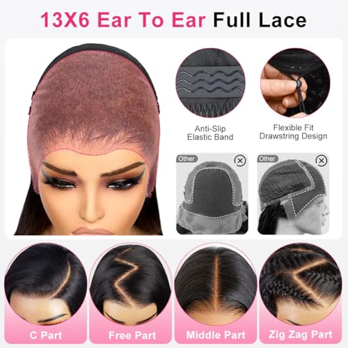 Trilumity 13X6 Front Straight Human Hair - Natural Black Hair Replacement Wig
