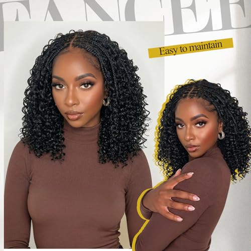 Trilumity 13X6 Front Braided Straight Human Hair - Natural Black Hair Replacement Wig