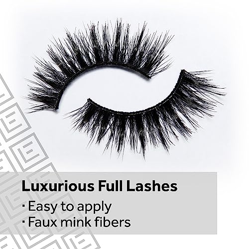 Trilumity Dramatic Definition Wispy Cat Eye Faux Mink Fiber - Black False Lashes