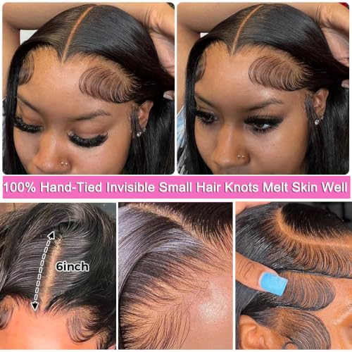 Trilumity Bob 13X6 Front Short Body Wave Human Hair - Natural Black Hair Replacement Wig