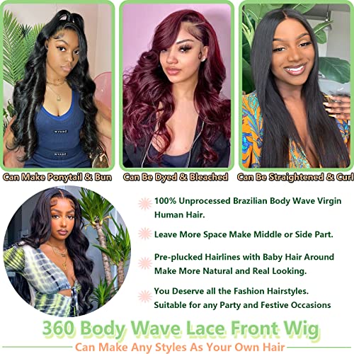 Trilumity 360 Full Lace Brazilian Body Wave Human Hair - Natural Color Hair Replacement Wig