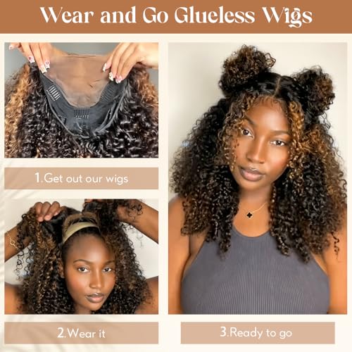 Trilumity 4C Edges Glueless Curly 100% Human Hair - Natural Black Hair Replacement Wig