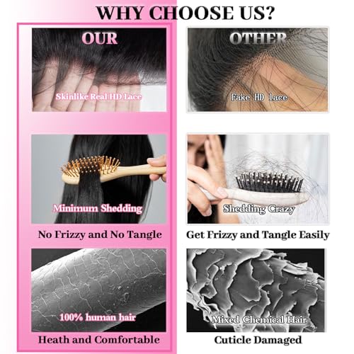 Trilumity 13X6 Bodywave Hd Transparent Body Wave Human Hair - Natural Black Hair Replacement Wig
