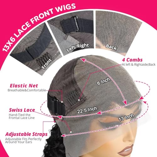 Trilumity 210 Density Brazilian For Deep Wave 100% Human Hair - Natural Black Hair Replacement Wig