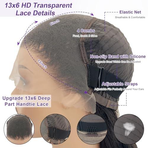 Trilumity 13X6 200 Density Body Wave Human Hair - Natural Black Hair Replacement Wig