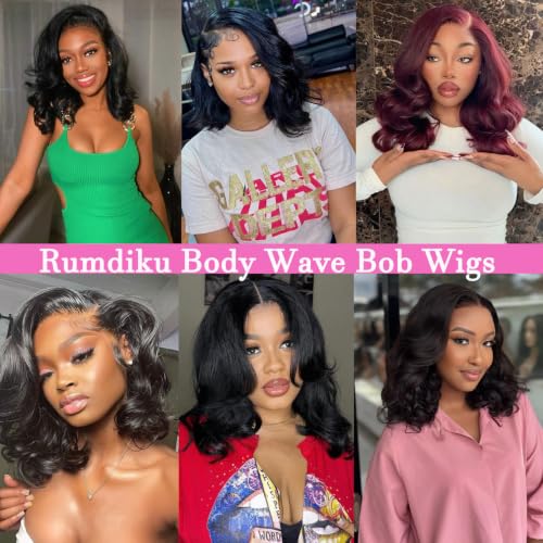 Trilumity Bob 13X6 Front Short Body Wave Human Hair - Natural Black Hair Replacement Wig