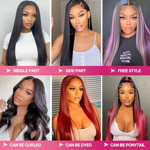Trilumity 13X6 200 Density Straight Human Hair - Natural Black Hair Replacement Wig