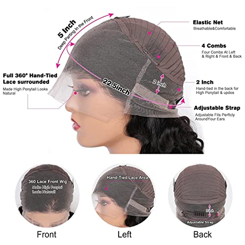 Trilumity 360 Full Body Wave Brazilian Virgin Hair - Natural Black Hair Replacement Wig