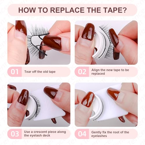 Trilumity Self Adhesive Reusable No Wispy Faux Mink Fiber - Black False Lashes