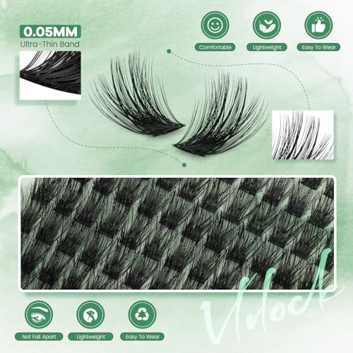 Trilumity Enchantress Lash Clusters Kit Wispy Faux Mink Fiber - Black False Lashes