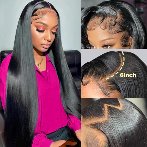 Trilumity 13X6 Straight Straight 13X6 Straight 100% Human Hair - Natural Color Hair Replacement Wig