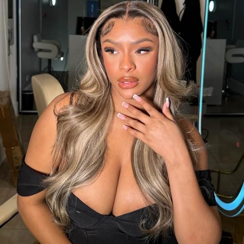 Trilumity 13X6 Ombre Milk Tea Deep Wave Human Hair - Brown Hair Replacement Wig