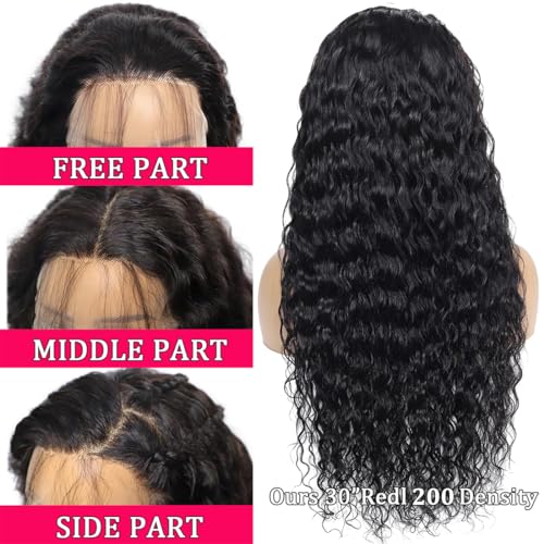 Lovelyworld 34 inch Deep Wave Lace Front Wigs Human Hair13X4 HD Deep Curly Lace Frontal Human Hair Wigs for Women