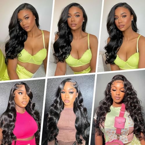 Trilumity 13X6 200 Density 13X6 Body Wave Human Hair - Natural Black Hair Replacement Wig