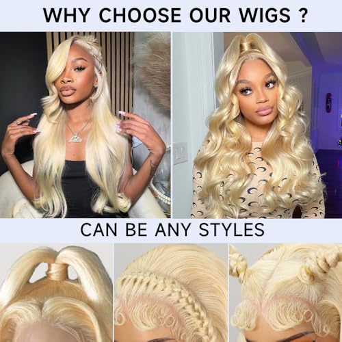 Trilumity 613 13X6 210 Density Body Wave Human Hair - Natural Black Hair Replacement Wig