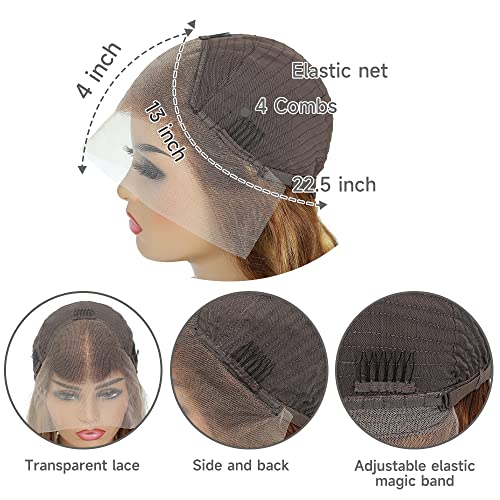 Trilumity Highlight Ombre 4/27 Body Wave Human Hair - Honey Blonde Hair Replacement Wig