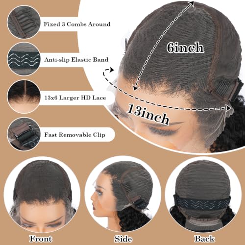 Trilumity Kinky 13X6 Front Curly Human Hair - Natural Black Hair Replacement Wig