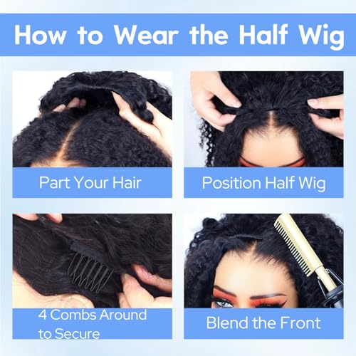 Trilumity Half Burmese With Spiral Curly Human Hair - Natural Color Hair Replacement Wig