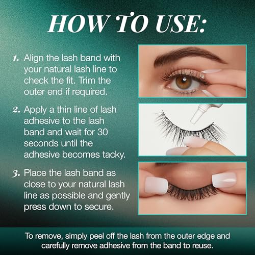 Trilumity Babies Lightweight Short Length Strip Faux Mink Fiber - Black False Lashes