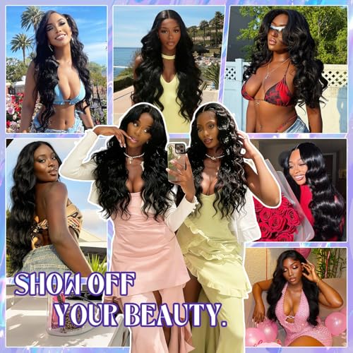 Trilumity 13X6 Hd Transparent Al Body Wave Human Hair - Natural Black Hair Replacement Wig