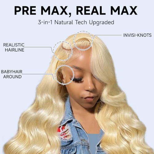 Trilumity 613 13X6 210 Density Body Wave Human Hair - Natural Black Hair Replacement Wig