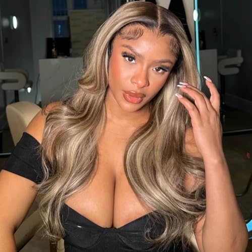 Trilumity 13X6 Ombre Milk Tea Deep Wave Human Hair - Brown Hair Replacement Wig