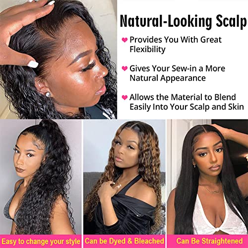 Trilumity 180 Density 13X4 Hd Deep Wave Human Hair - Natural Black Hair Replacement Wig