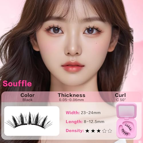 Trilumity Upgrade Soft Magnetic With Wispy Faux Mink Fiber - Black False Lashes