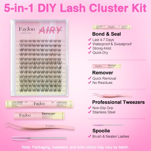 Trilumity Lash Clusters Kit Diy Wispy Faux Mink Fiber - Clear False Lashes