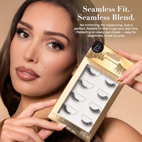 Trilumity Luxury Synthetic Half Wispy Faux Mink Fiber - Black False Lashes