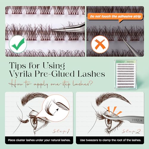 Trilumity Brown Self Adhesive Lash Cluster Faux Mink Fiber - Brown False Lashes