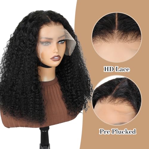 Trilumity Kinky 13X6 Front Curly Human Hair - Natural Black Hair Replacement Wig