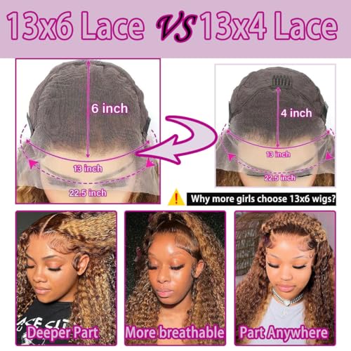 Trilumity 13X6 Highlight P4/27 Deep Wave 100% Human Hair - Honey Blonde Hair Replacement Wig