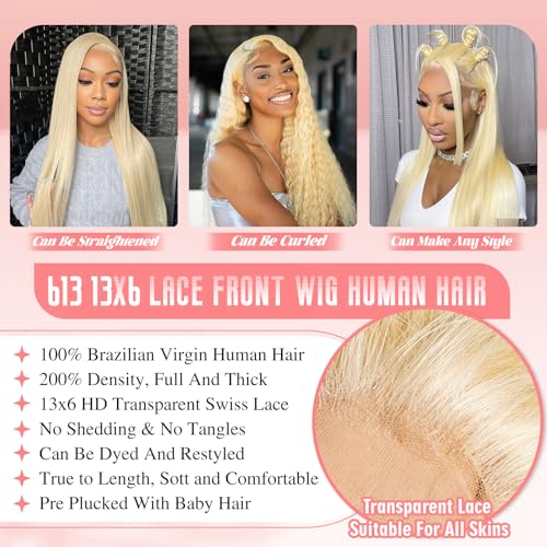 Trilumity 613 13X6 Hd Transparent Body Wave Brazilian Virgin Hair - Natural Black Hair Replacement Wig