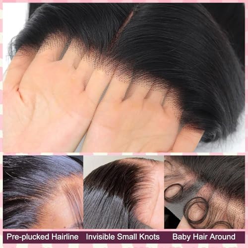 Trilumity Straight 13X6 Pre Cut Straight Human Hair - Natural Black Hair Replacement Wig