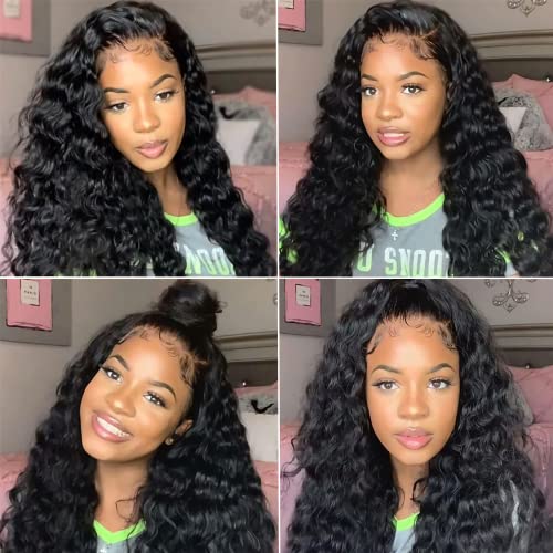 Trilumity 13X4 Wet And Wavy Deep Wave Human Hair - Natural Black Hair Replacement Wig