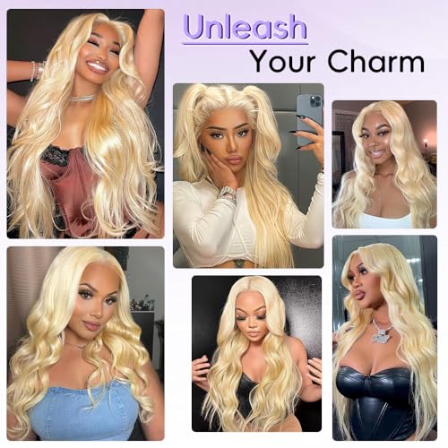 Trilumity 13X6 613 Blonde Blonde Body Wave Human Hair - Natural Black Hair Replacement Wig