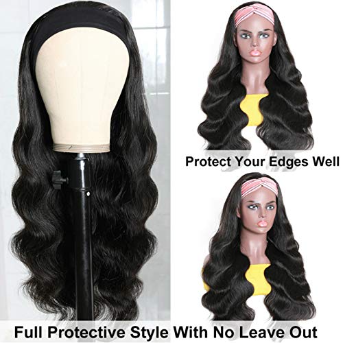 Trilumity Headband For Body Wave Human Hair - Natural Color Hair Replacement Wig