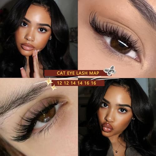 Trilumity Lash Clusters Kit 30D+40D Cat Eye Faux Mink Fiber - Black False Lashes