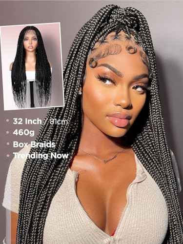 Trilumity Full Lace Box Deep Wave Synthetic Fiber - Natural Black Hair Replacement Wig